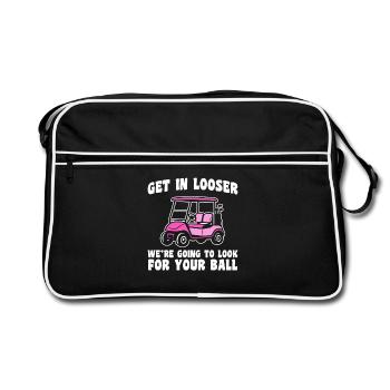 Get in looser golfer golf golf - Retro Bag - black/white - Front