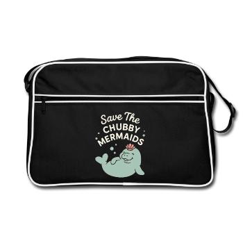 Lamantin passionné bœuf de mer amateur de salade d’amour - Sac Retro - noir/blanc - Devant