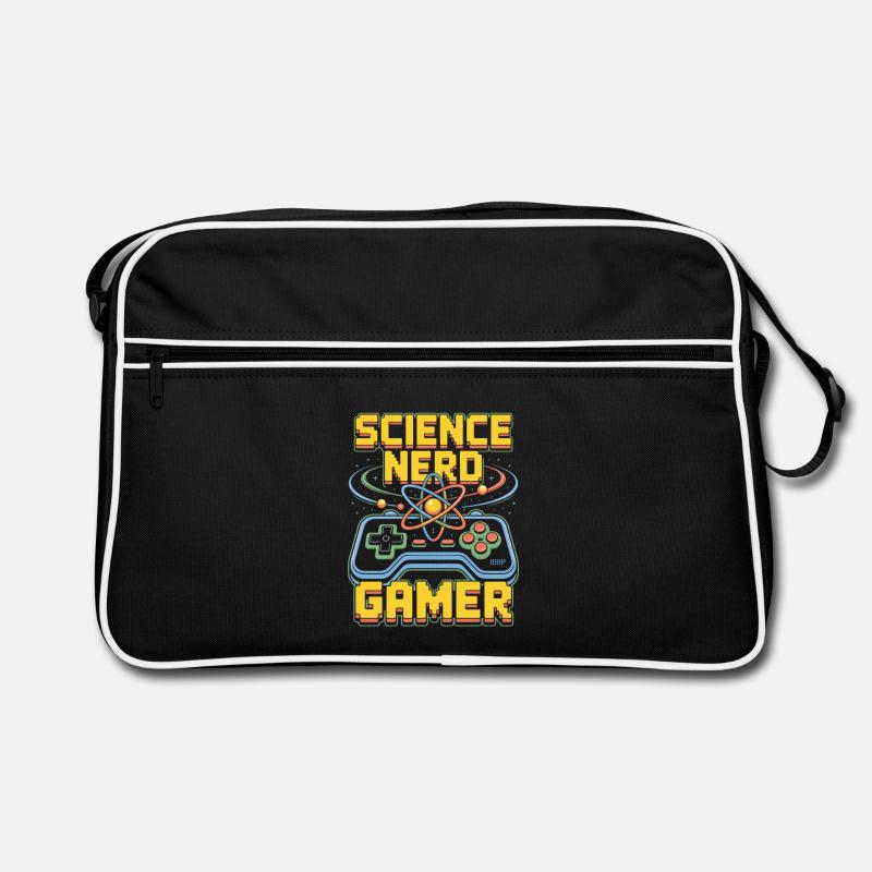 Science Nerd Gamer Atom Controller Wissenschaft Retro Tasche