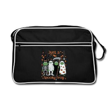 Grenouilles effrayantes avec des motifs d’Halloween - Sac Retro - noir/blanc - Devant