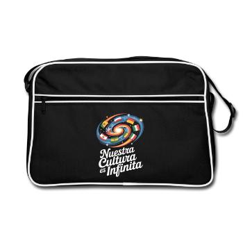 Nuestra Cultura Es Infinita Latino Kultur - Retro Tasche - Schwarz/Weiß - Vorne