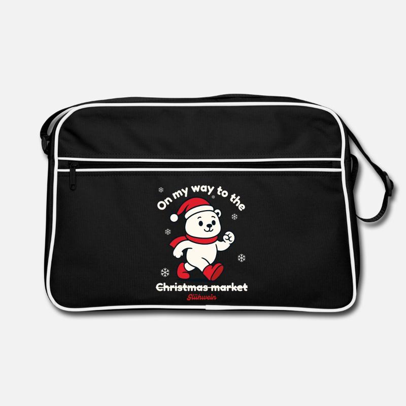 Weihnachtsmarkt - Eisbär Glühwein Retro Tasche
