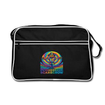 Psychedelische Vogelscheuche Trippy EDM Festival - Retro Tasche - Schwarz/Weiß - Vorne