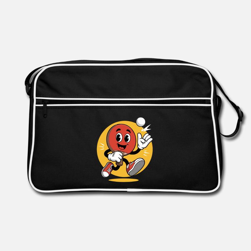 Conception de dessin animé de tennis de table Sac Retro