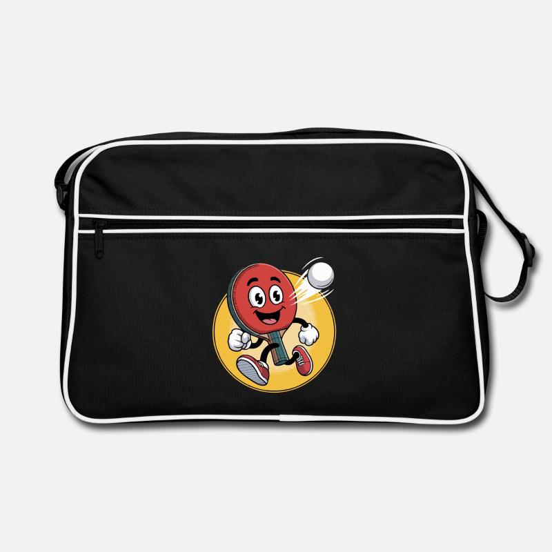 Conception de dessin animé de tennis de table Sac Retro