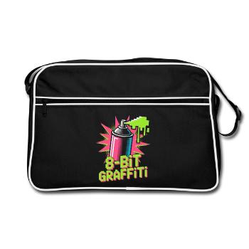 8-Bit Graffiti Pop Culture Retro Video Game - Retro Bag - black/white - Front