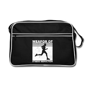 Le marathonien arme de la course à pied - Sac Retro - noir/blanc - Devant