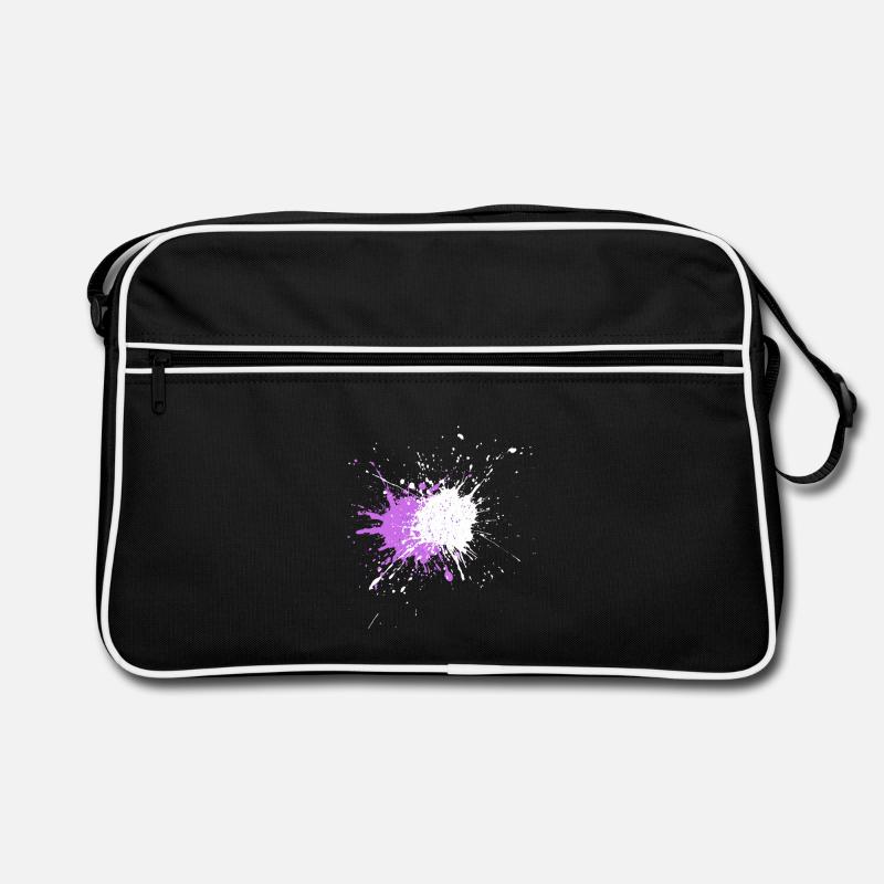 Explosion de couleur violette sur noir Sac Retro