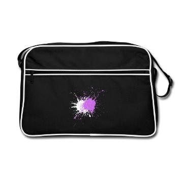 Des éclaboussures de couleur semblables à celles de l’aquarelle - Sac Retro - noir/blanc - Devant