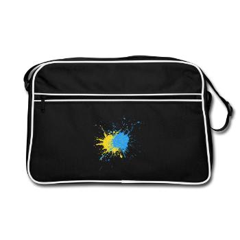 Kreativer Farbschlag Design - Retro Tasche - Schwarz/Weiß - Vorne