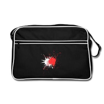 Abstract Blood Splatter Print - Retro Bag - black/white - Front