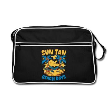 Été graphique fleur soleil plage vacances - Sac Retro - noir/blanc - Devant