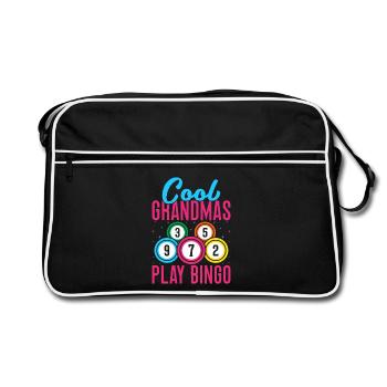 Bingo Game Cool Grandmas Play Bingo - Retro Bag - black/white - Front