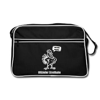 Streithahn Drama Spruch - Sac Retro - noir/blanc - Devant