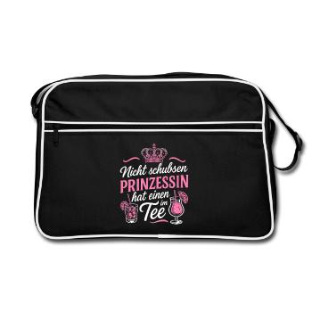 Don't push princess has one in her tea - Bachelor Party - Retro Bag - black/white - Front