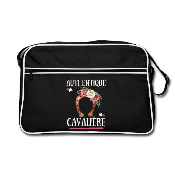 Authentic Cavaliere - Retro Bag - black/white - Front