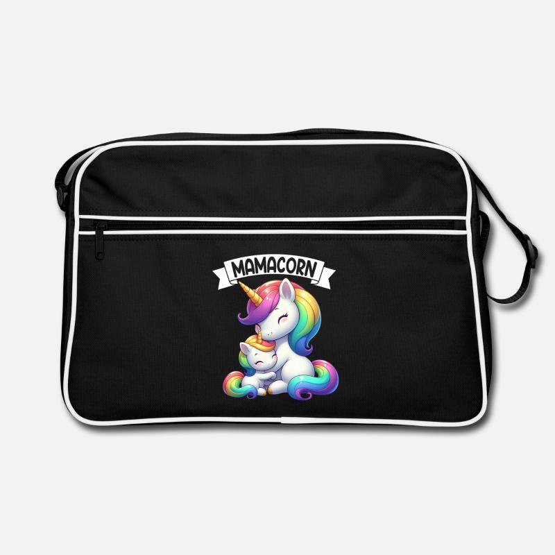 Mama Einhorn Mamacorn Mutter Tochter Dadacorn Retro Tasche