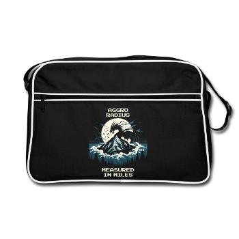Aggro-Radius | Retro Drache Pixel Art - Retro Tasche - Schwarz/Weiß - Vorne