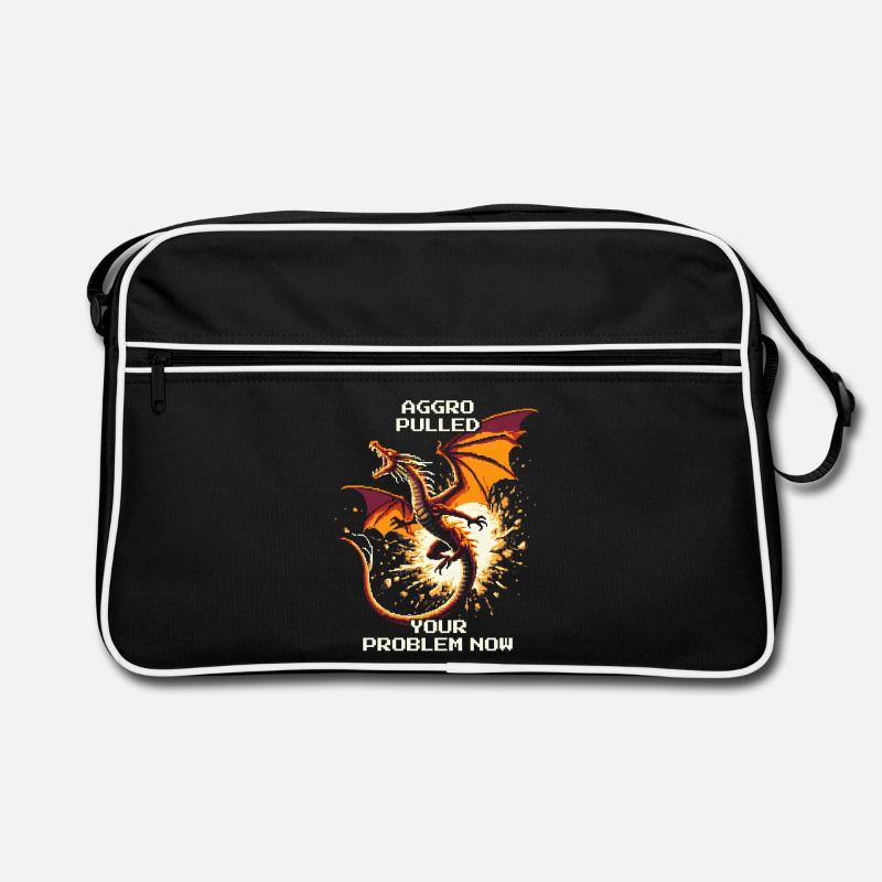Aggro gezogen – dein Problem | Drache Pixel Art Retro Tasche