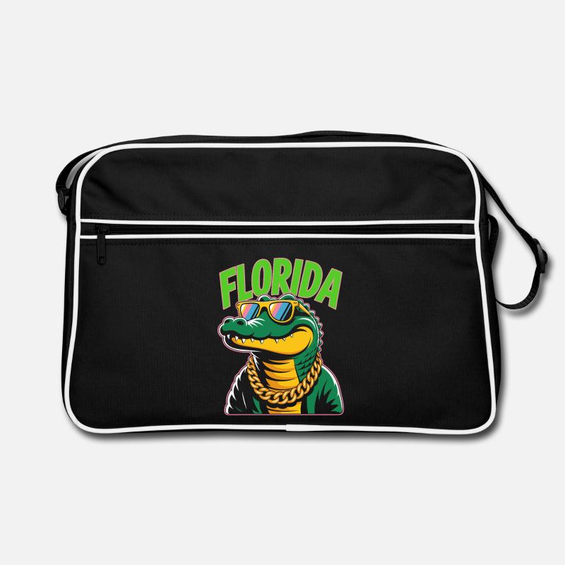 Alligator de Floride - Sac Retro - noir/blanc