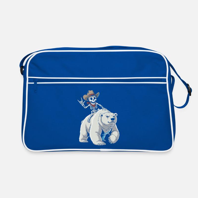 Skelett Cowboy auf Eisbär Retro Tasche