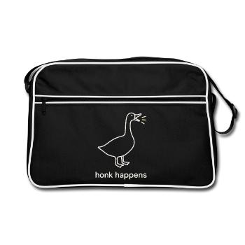 Funny Geese Meme Chaos Honk Certified Silly - Retro Bag - black/white - Front