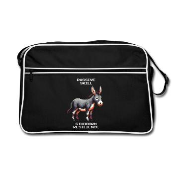 Âne : Endurance obstinée | Humour RPG - Sac Retro - noir/blanc - Devant
