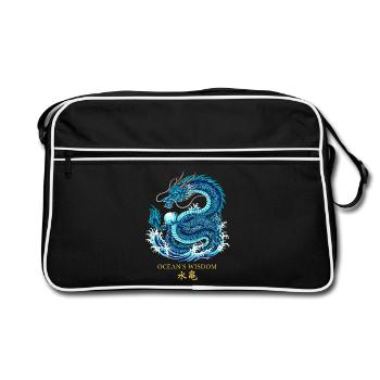 Ocean Dragon | Ocean's Wisdom - Retro Bag - black/white - Front