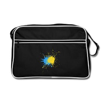 Two-Color Speckle Art Blue Yellow - Retro Bag - black/white - Front