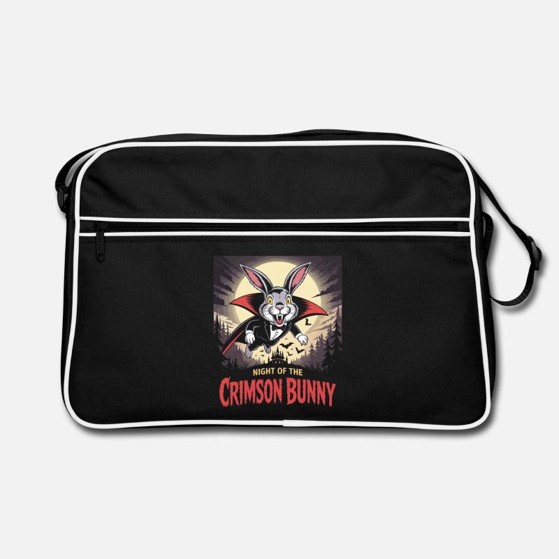 Nacht des Crimson Bunny - Hasendesign Retro Tasche
