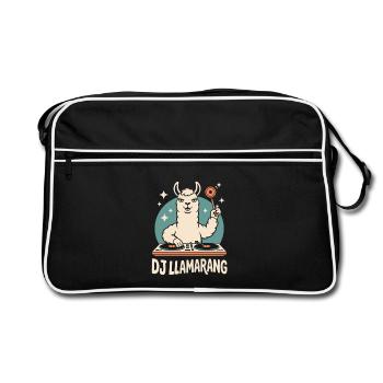 DJ LLAMARANG Lama DJ Club Rave Party Humor - Retro Bag - black/white - Front