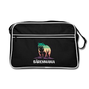 Future maman MAMAN OURS Bientôt maman Drôle - Sac Retro - noir/blanc - Devant