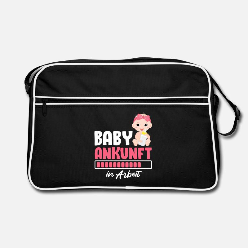 Soon Mom BABY ARRIVAL IN PROGRESS Funny Retro Bag