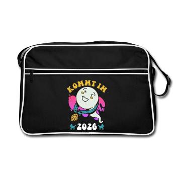 Future maman à venir en 2026 Drôle - Sac Retro - noir/blanc - Devant