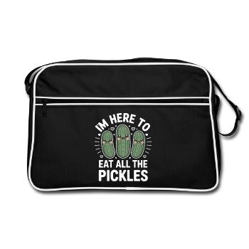 Concombres ici pour manger tous les cornichons - Sac Retro - noir/blanc - Devant