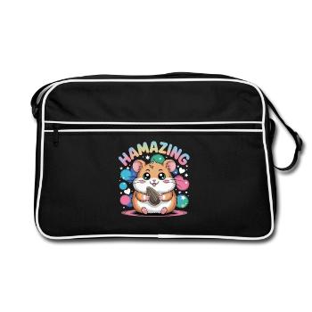 Hamazing Kawaii Hamster Seed Hearts - Sac Retro - noir/blanc - Devant
