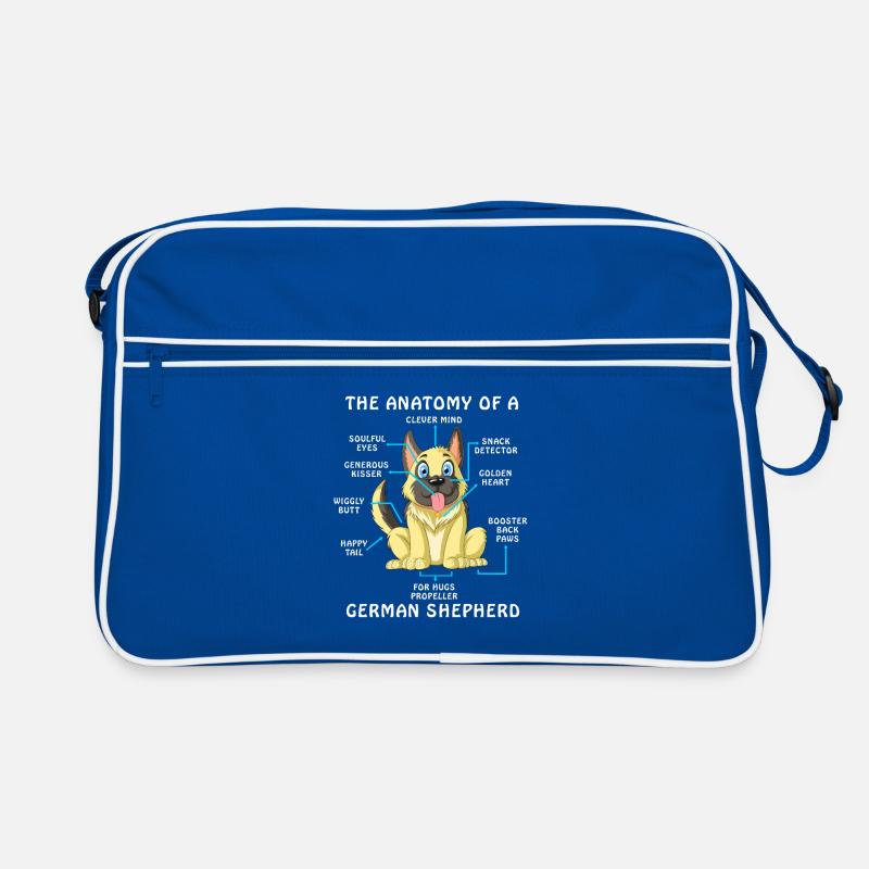 Anatomie eines Deutschen Schäferhundes Retro Tasche