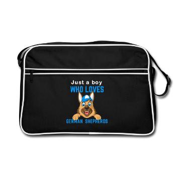 Juste un garçon aime le berger allemand - Sac Retro - noir/blanc - Devant