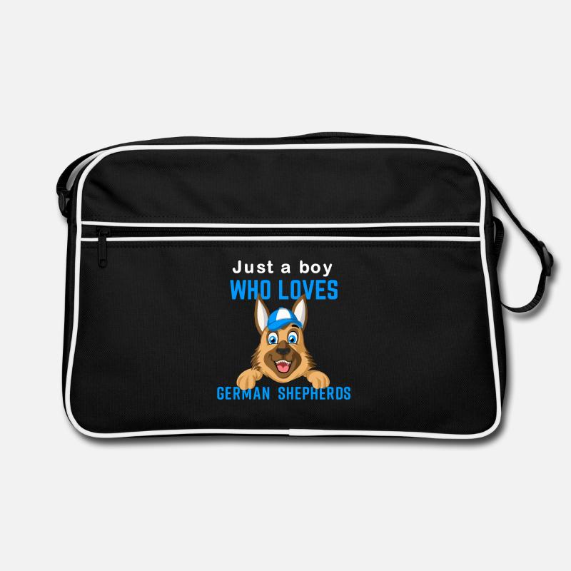 Just a Boy liebt den Deutschen Schäferhund Retro Tasche