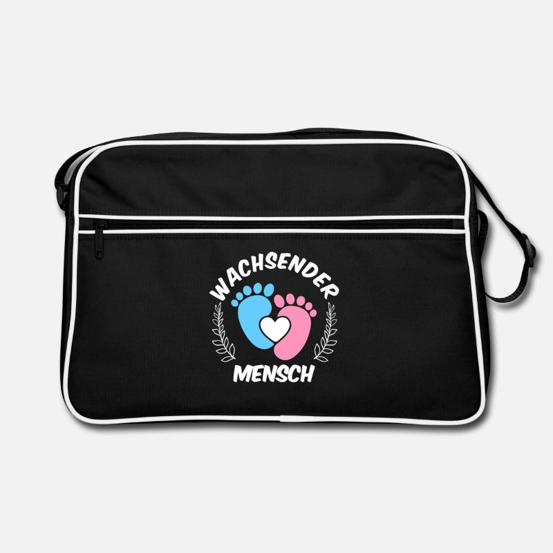 Werdende Mutter WACHSENDER MENSCH Lustig Retro Tasche