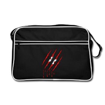 Danemark griffe grunge dannebrog drapeau scratch - Sac Retro - noir/blanc - Devant