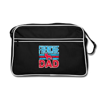Frenchie Dad Vintage Bulldog, Chiens d’amour - Sac Retro - noir/blanc - Devant