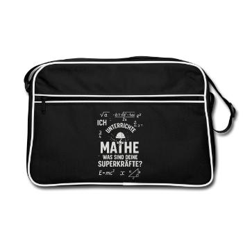 Superpouvoirs en mathématiques – Je distingue les professeurs de mathématiques - Sac Retro - noir/blanc - Devant