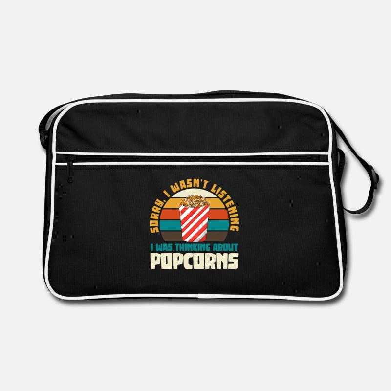 Popcorn Retro Spruch Tee Retro Tasche