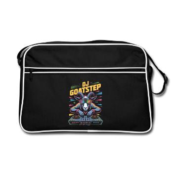 DJ Goatstep Ziege Rave EDM Dubstep Vibes - Retro Tasche - Schwarz/Weiß - Vorne