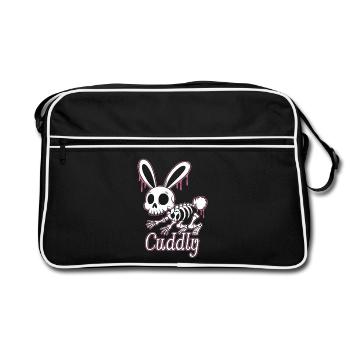 Bone Bunny Cuddly Halloween Rabbit - Retro Bag - black/white - Front