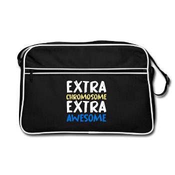 Extra Chromosome Extra Awesome - Retro Bag - black/white - Front