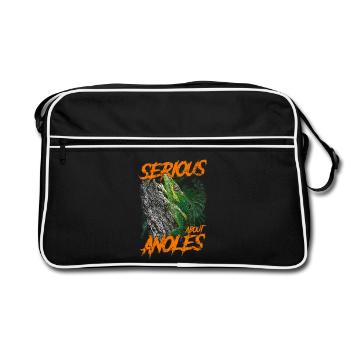 Ernsthaft über den kubanischen Ritter Anolis Reptilienhalter - Retro Tasche - Schwarz/Weiß - Vorne