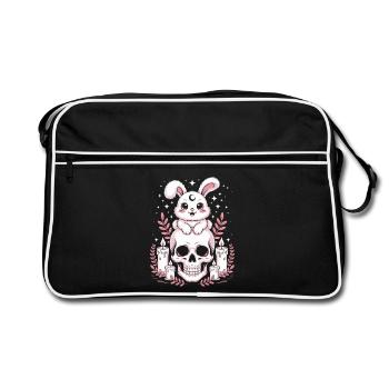 Lapin Goth Kawaii Pastel - Sac Retro - noir/blanc - Devant