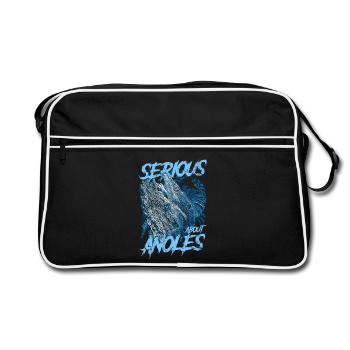 Ernsthaft über den kubanischen Ritter Anolis Reptilienhalter - Retro Tasche - Schwarz/Weiß - Vorne